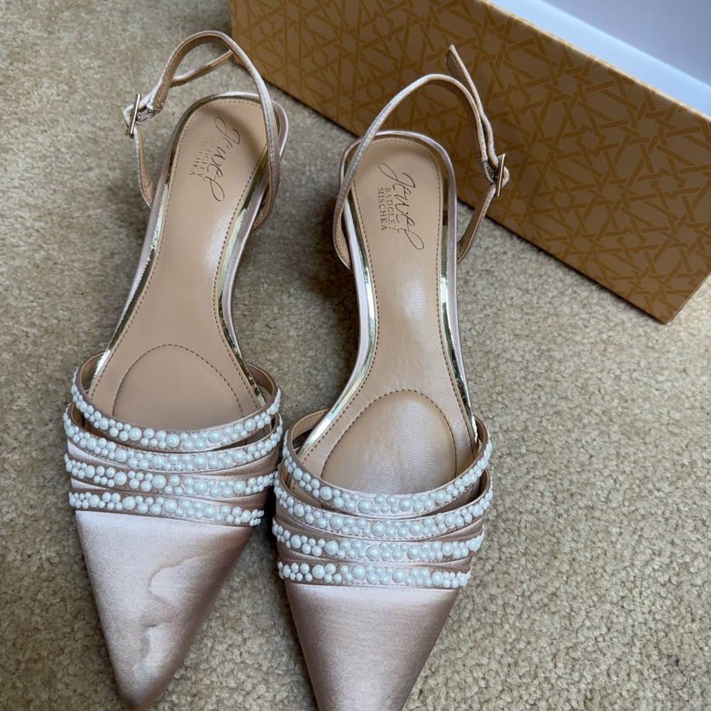 Kitten Heels with Rhinestone Embellishments